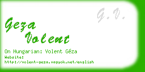 geza volent business card